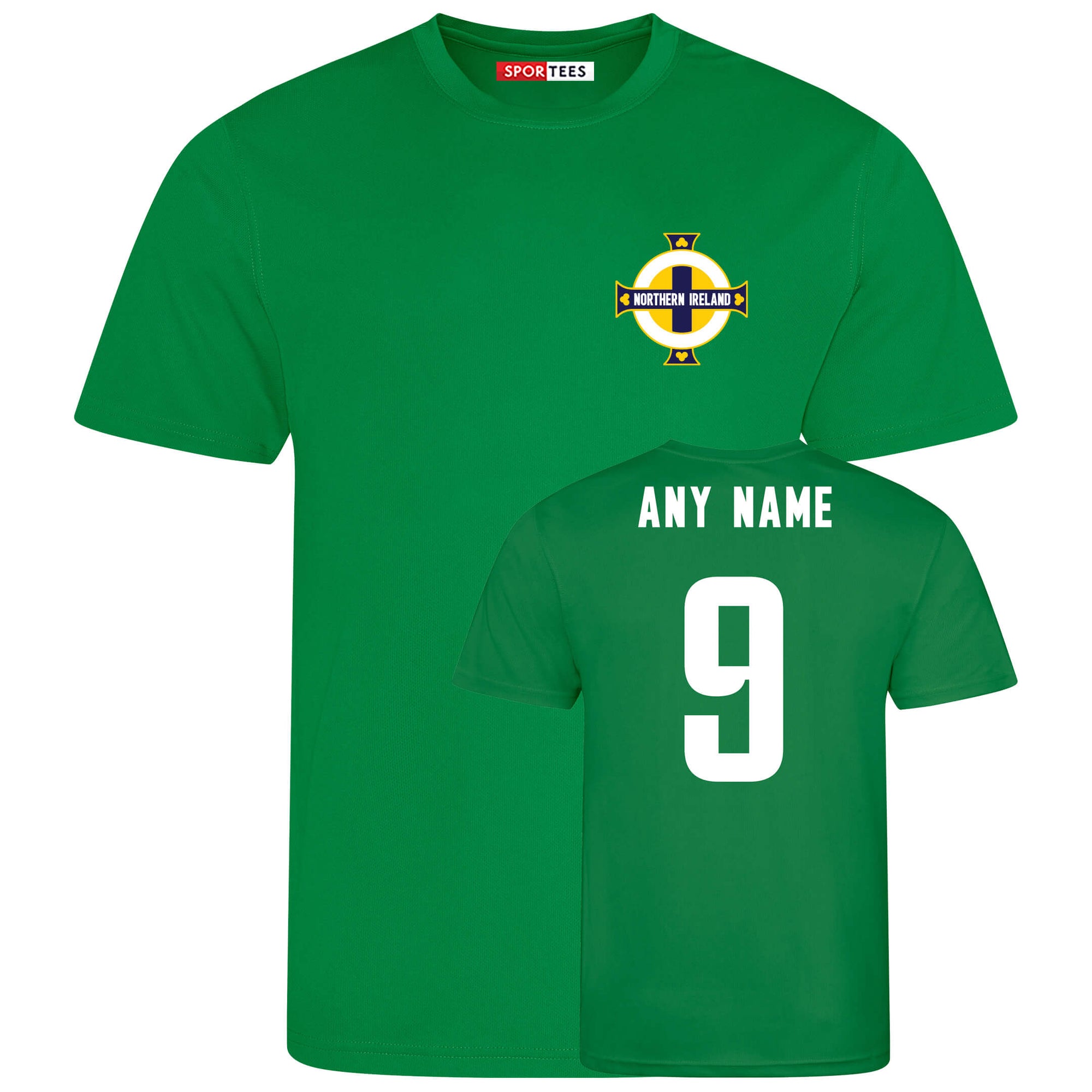 Personalised Childrens Northern Ireland Style Green Home Shirt