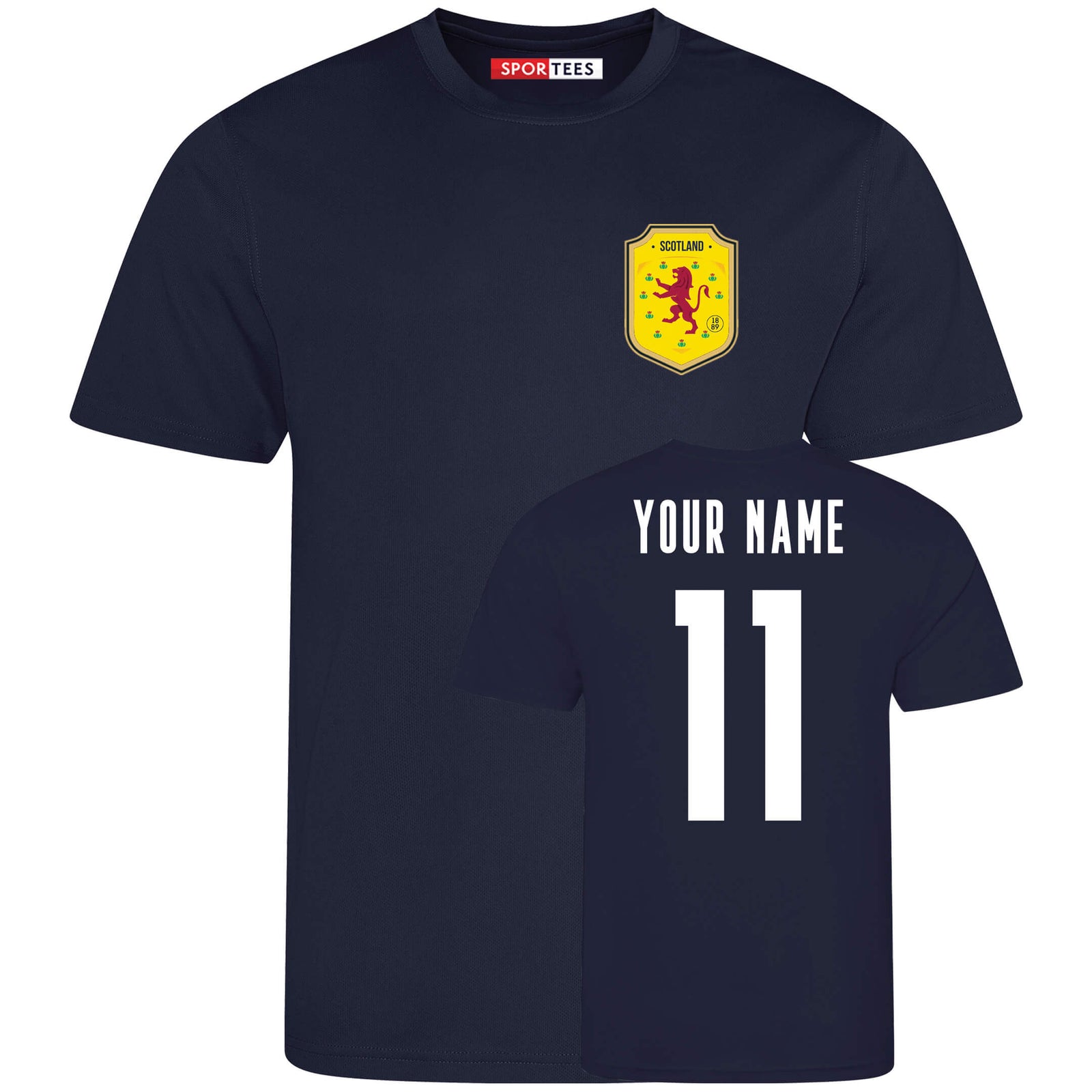Personalised Scotland Style Navy & White Home Shirt