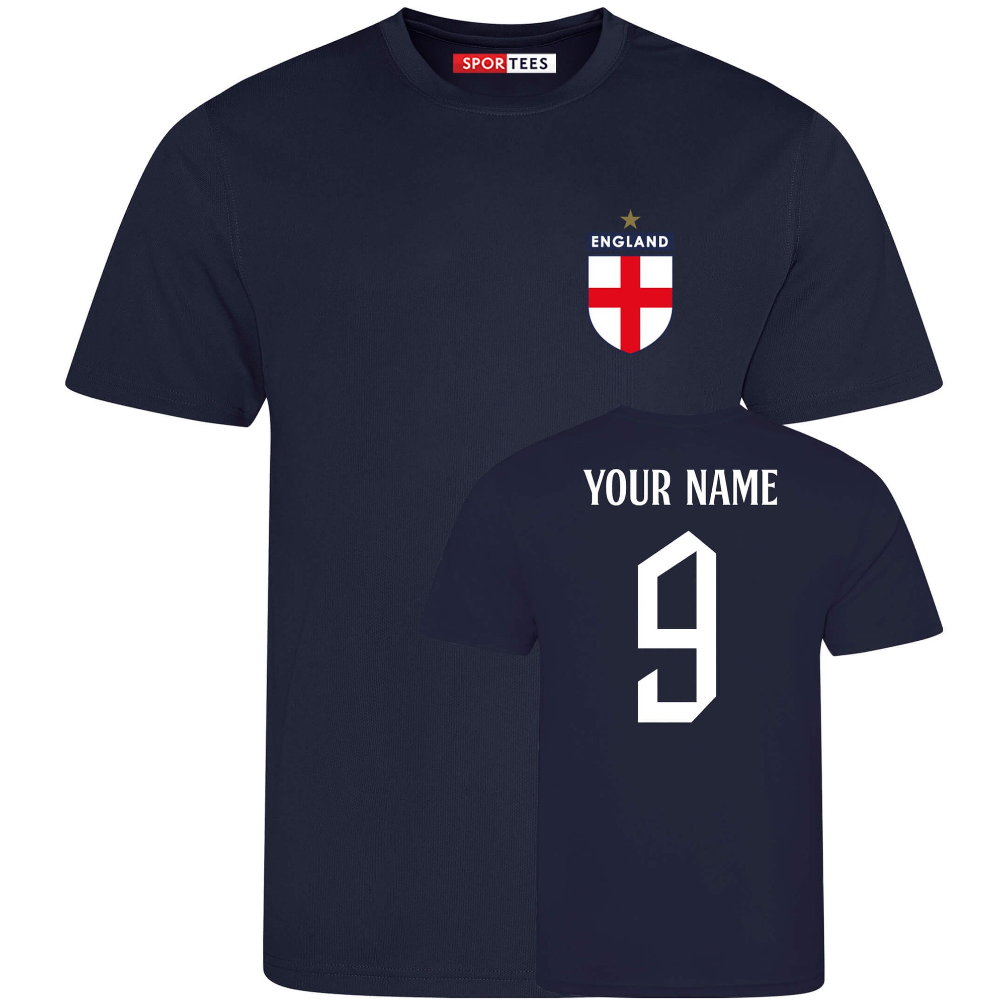 Personalised England Training Style Navy Shirt