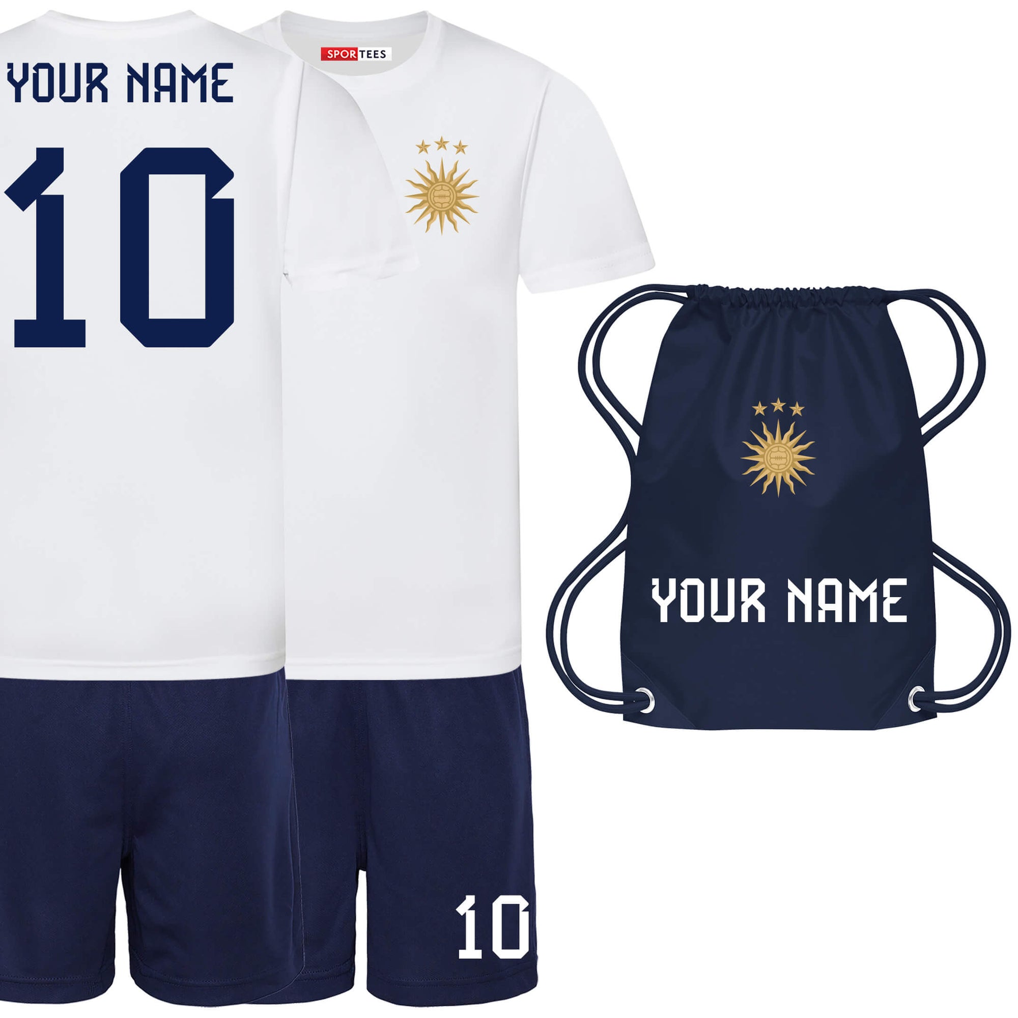 Personalised El Sol Argentina Style White Kit With Bag