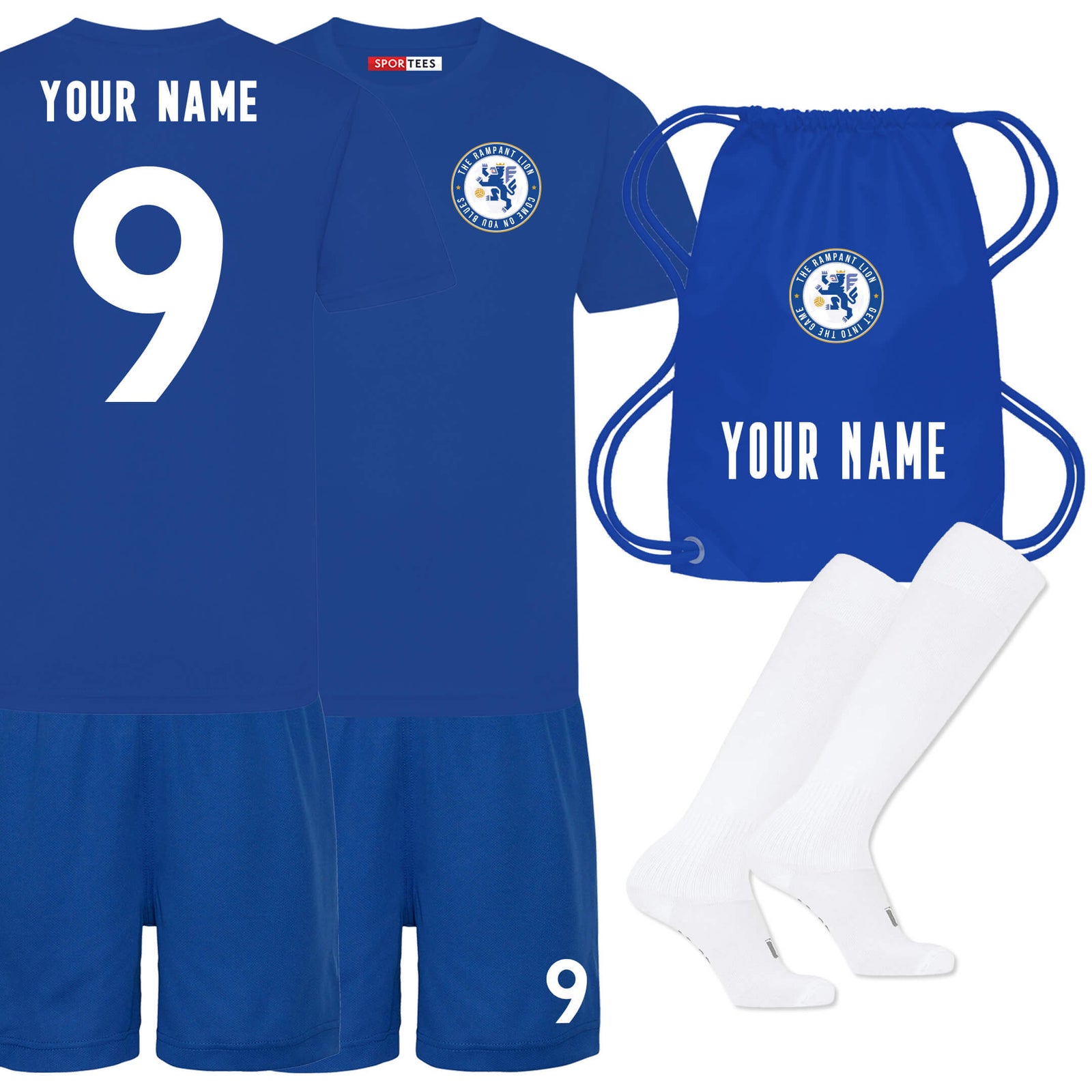 Personalised Rampant Lion West London Style Bundle With Socks And Bag