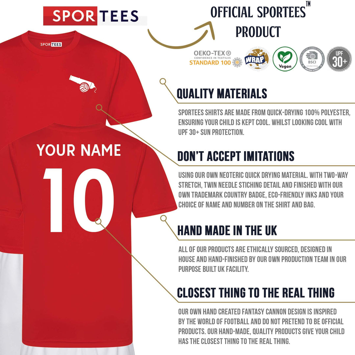 Personalised The Cannon North London Red Style Kit With Bag