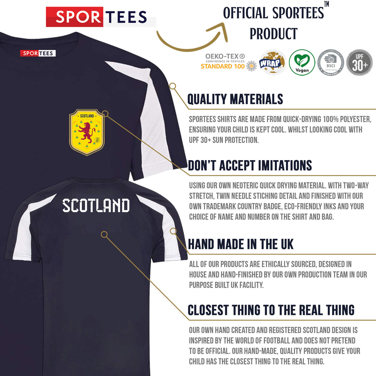 Scotland Style Navy &amp; White Contrast Home Shirt