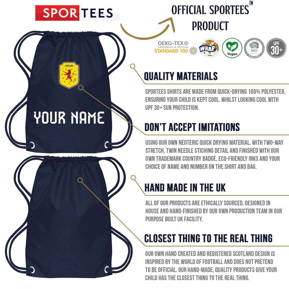 Personalised Scotland Style Gym Bag