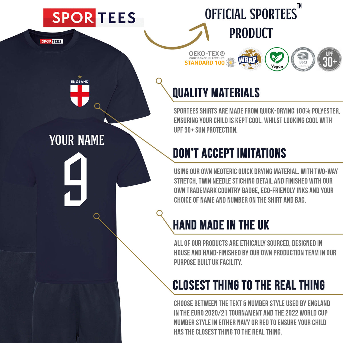 England Training Style All Navy Kit With Bag