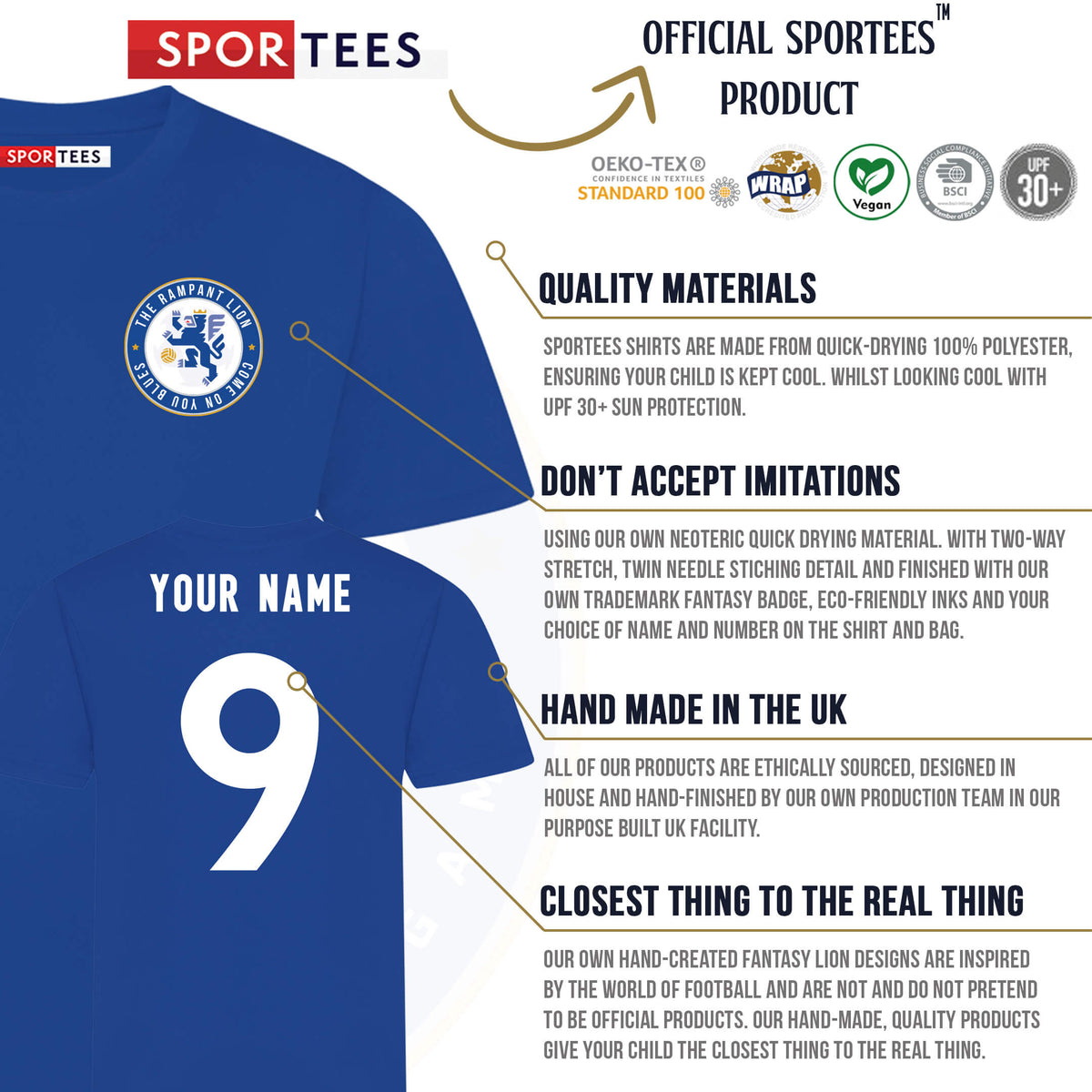 Personalised Rampant Lion West London Style Shirt