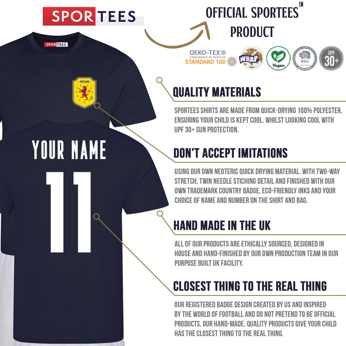 Personalised Scotland Style Navy &amp; White Home Bundle With Socks &amp; Bag