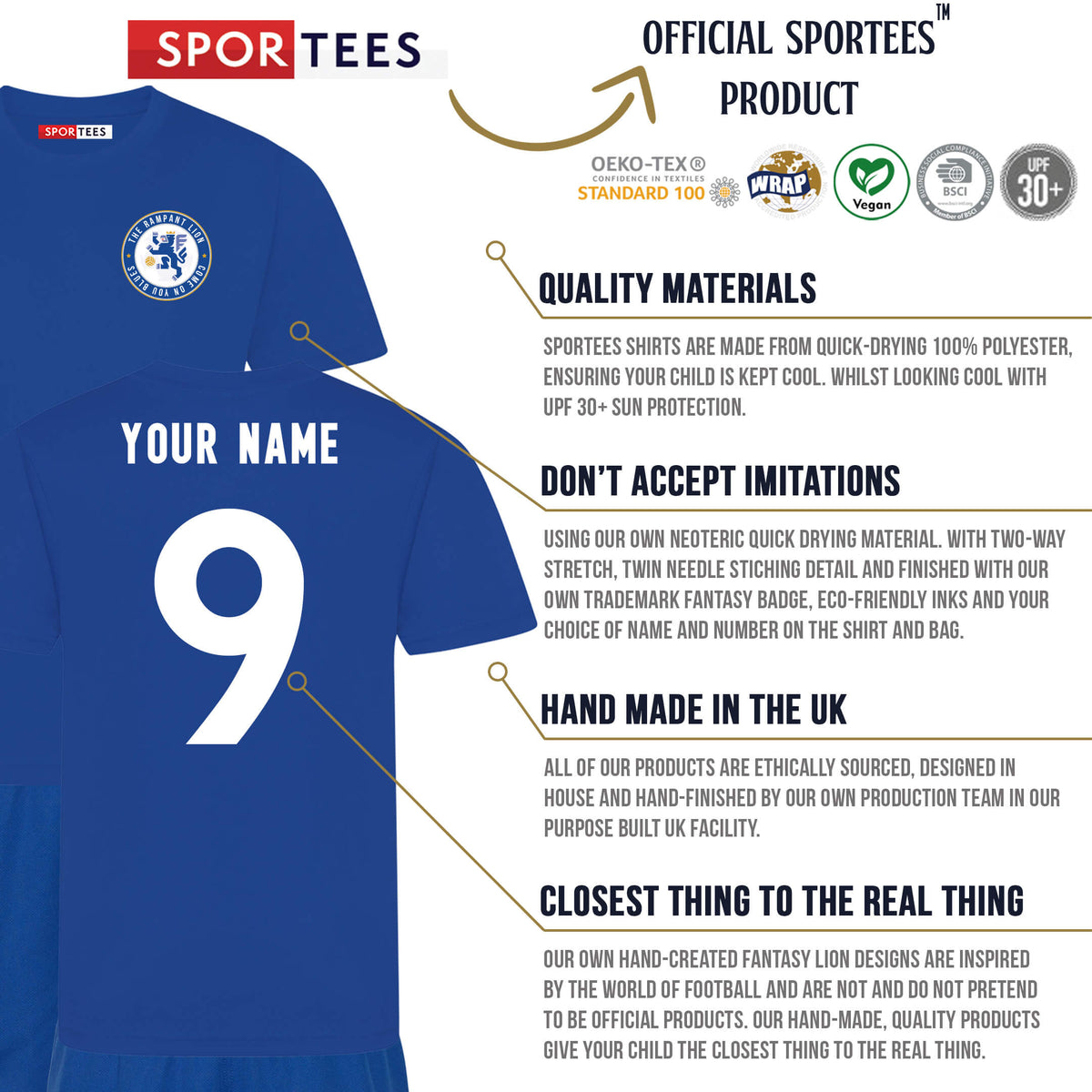 Personalised Rampant Lion West London Style Kit With Bag