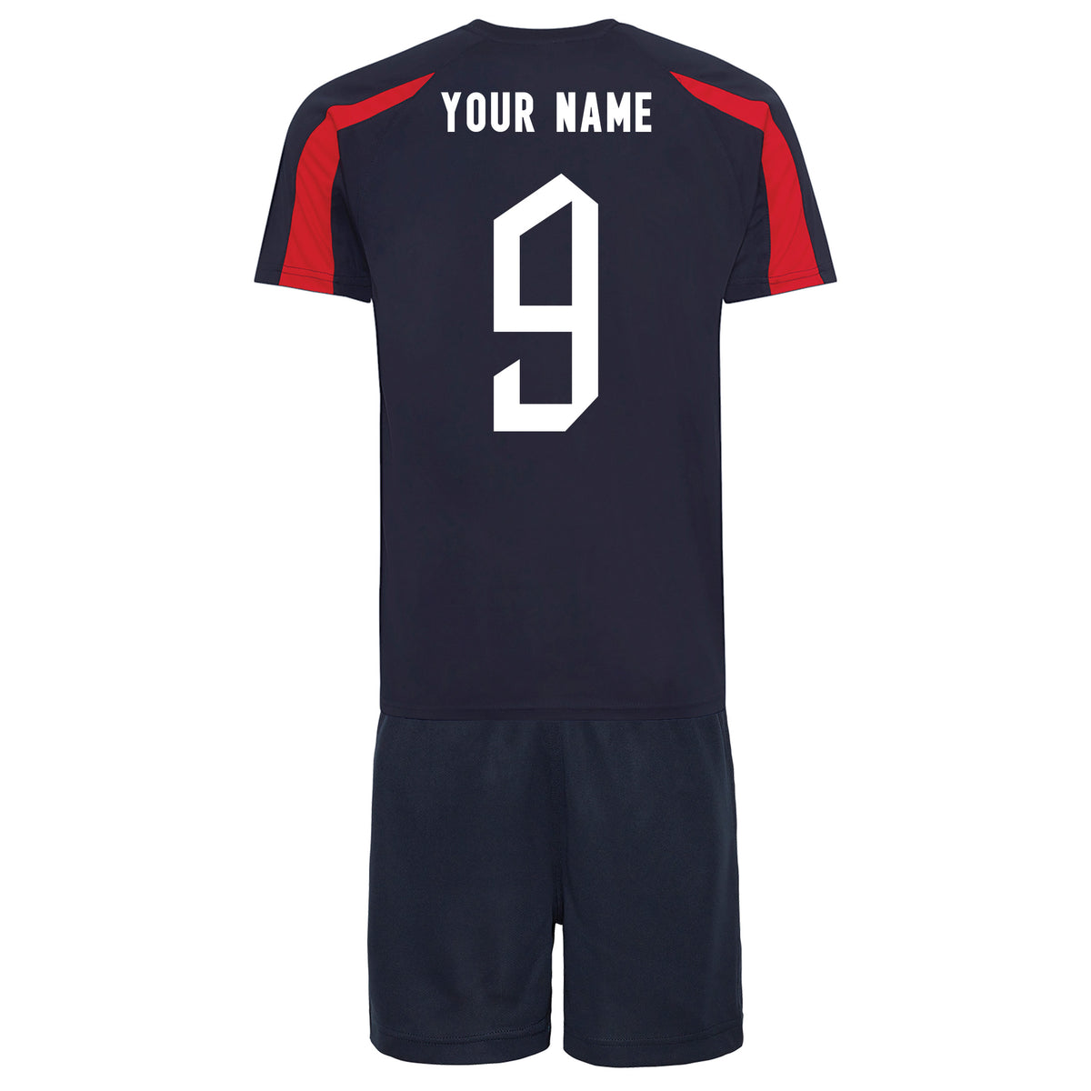 England Style Personalised Contrast Navy &amp; Red Bundle With Socks &amp; Bag