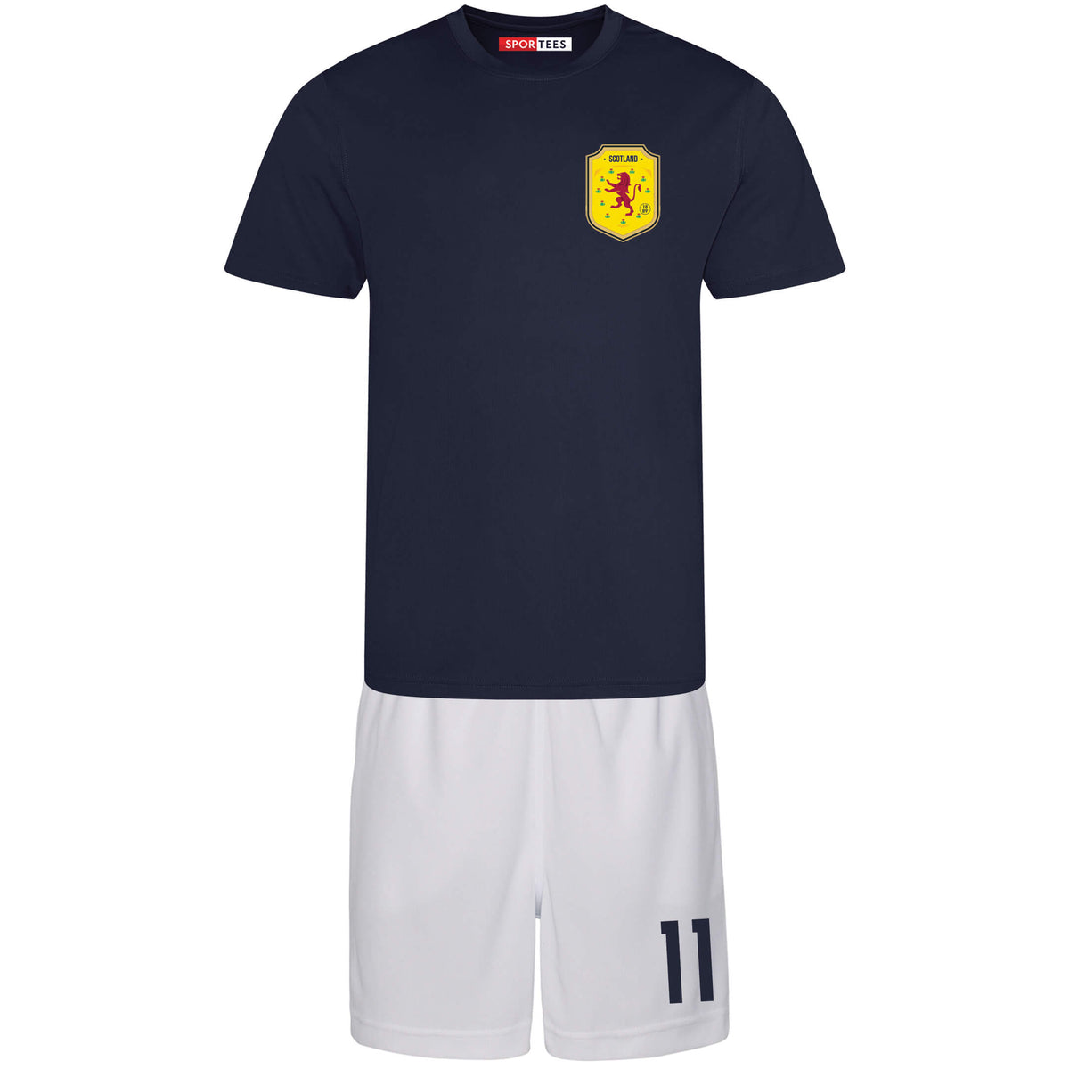 Personalised Scotland Style Navy &amp; White Home Kit With Bag
