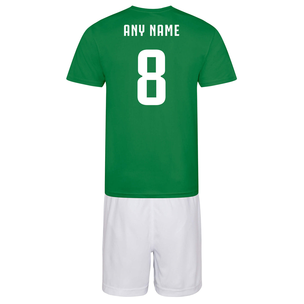 Personalised Northern Ireland Style Green &amp; White Home Kit With Bag