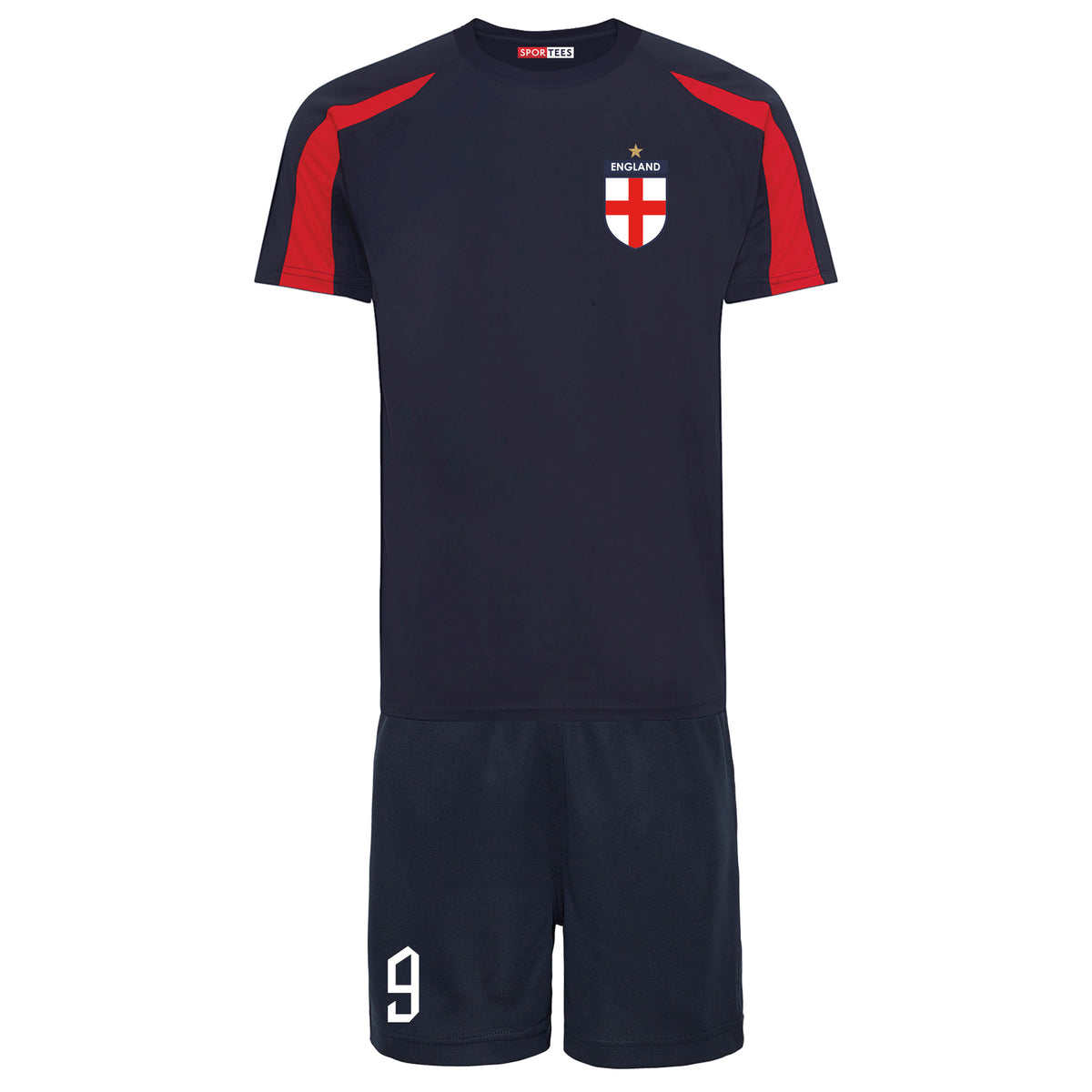 England Style Personalised Contrast Navy &amp; Red Bundle With Socks &amp; Bag