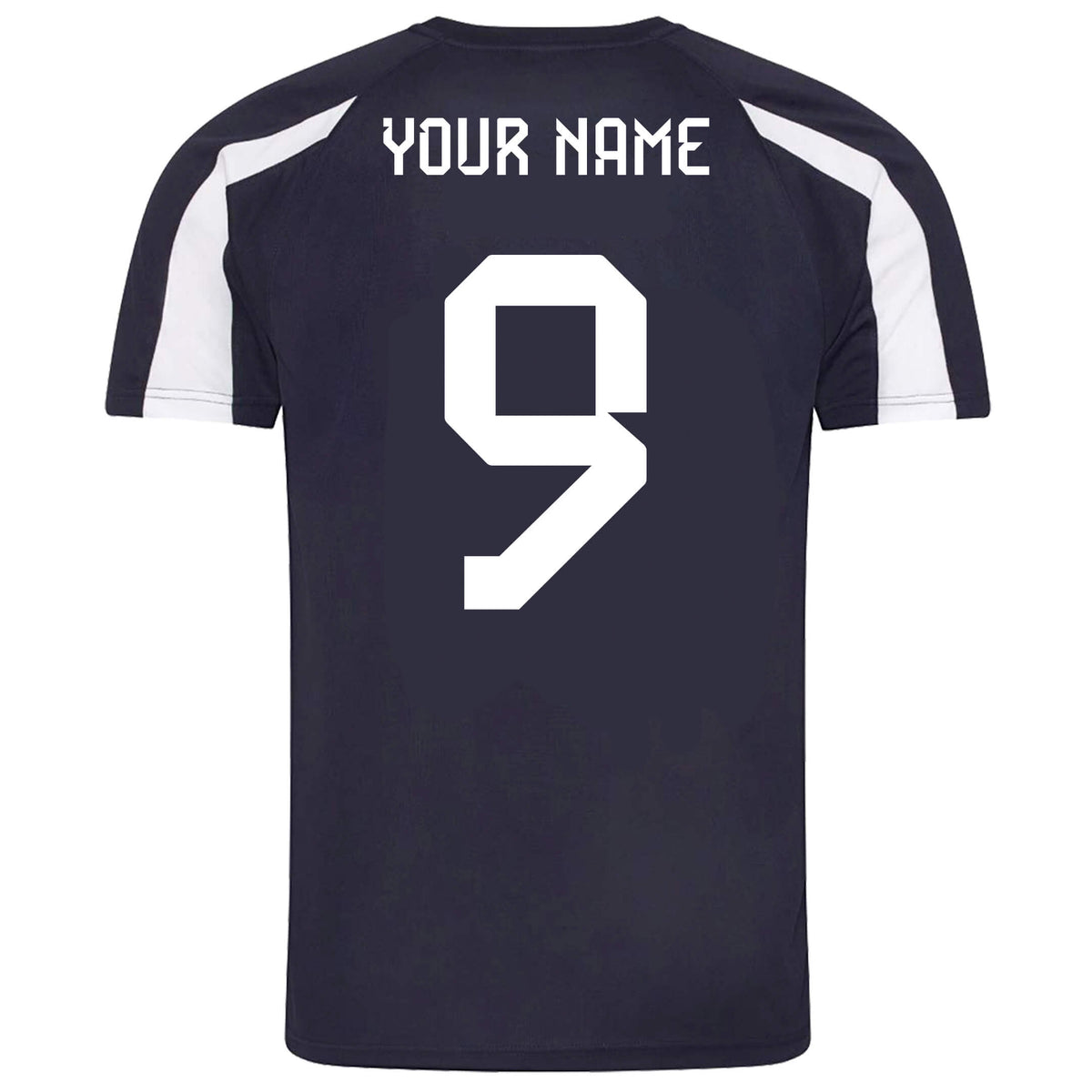 Personalised Scotland Style Navy &amp; White Contrast Home Shirt