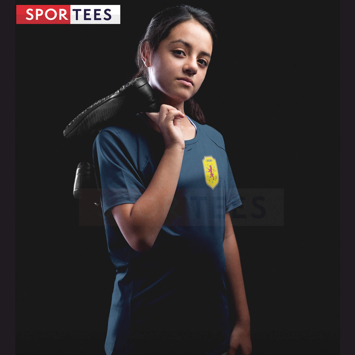 Personalised Scotland Style Navy &amp; White Home Kit With Bag