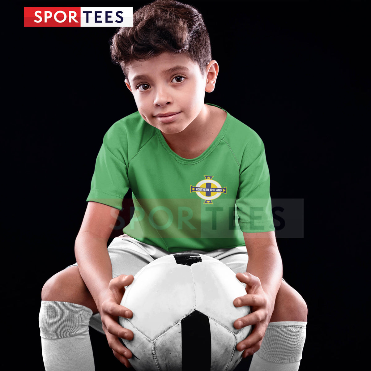 Personalised Northern Ireland Style Green &amp; White Home Kit With Bag