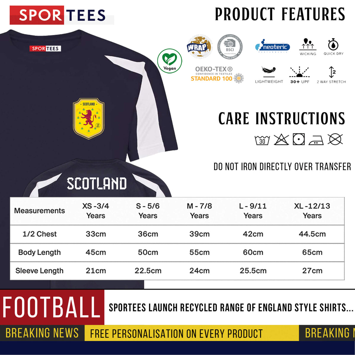 Scotland Style Navy &amp; White Contrast Home Shirt