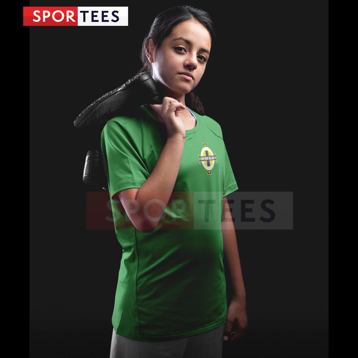 Personalised Northern Ireland Style Green &amp; White Home Kit With Bag