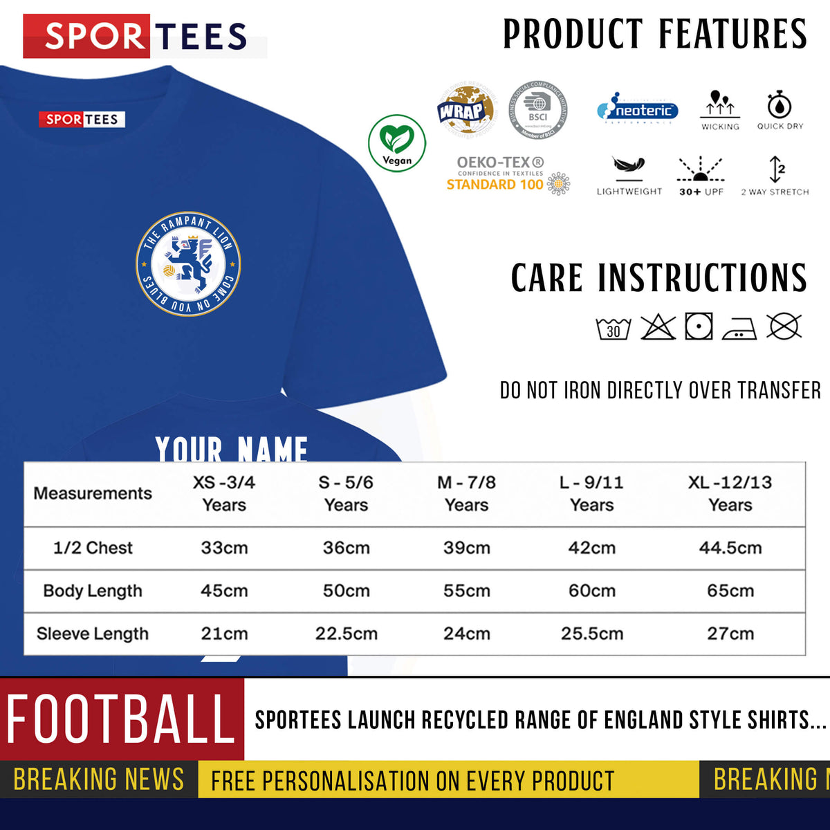 Personalised Rampant Lion West London Style Shirt