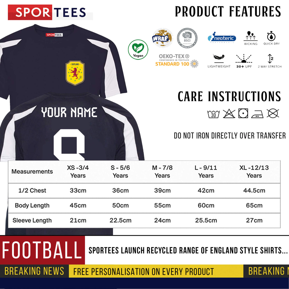 Personalised Scotland Style Navy &amp; White Contrast Home Bundle With Socks &amp; Bag