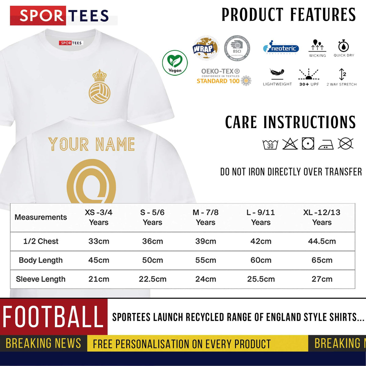 Personalised Los Blancos Madrid White Style Bundle With Socks And Bag