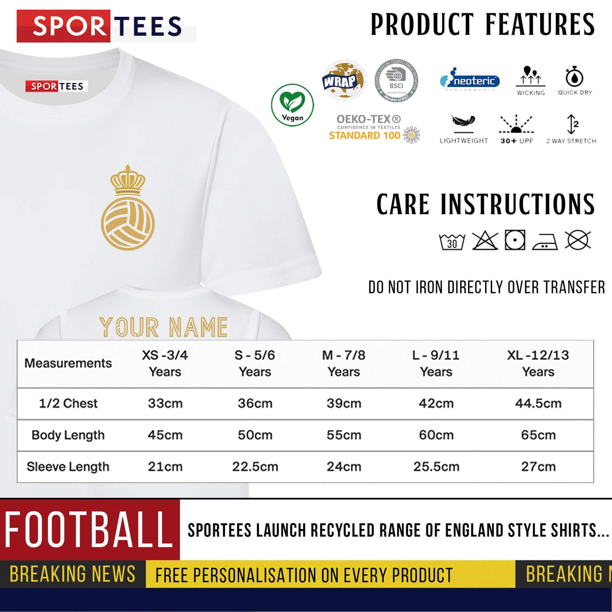 Personalised Los Blancos Madrid Style White Shirt