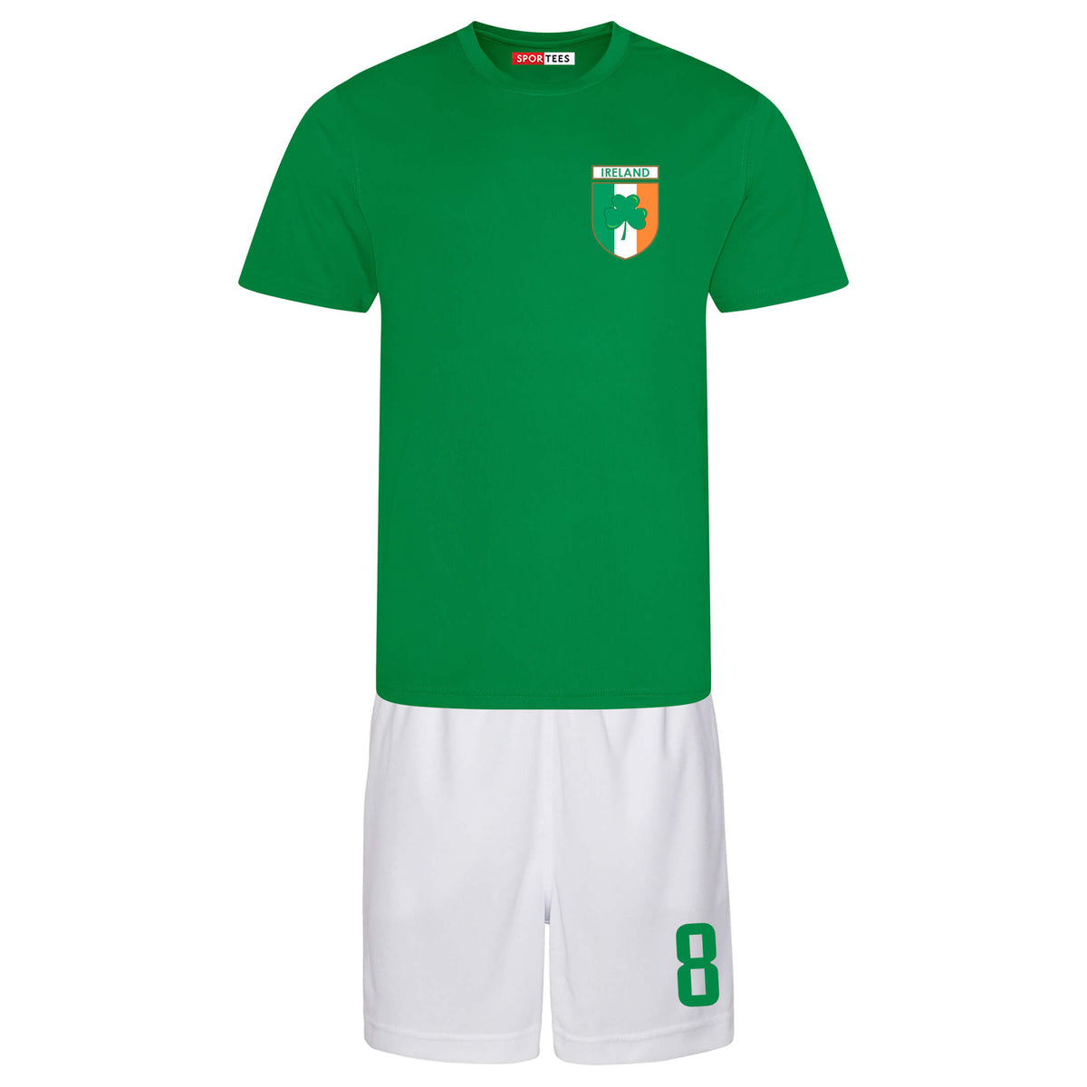 Personalised Ireland Style Green &amp; White Bundle With Socks &amp; Bag