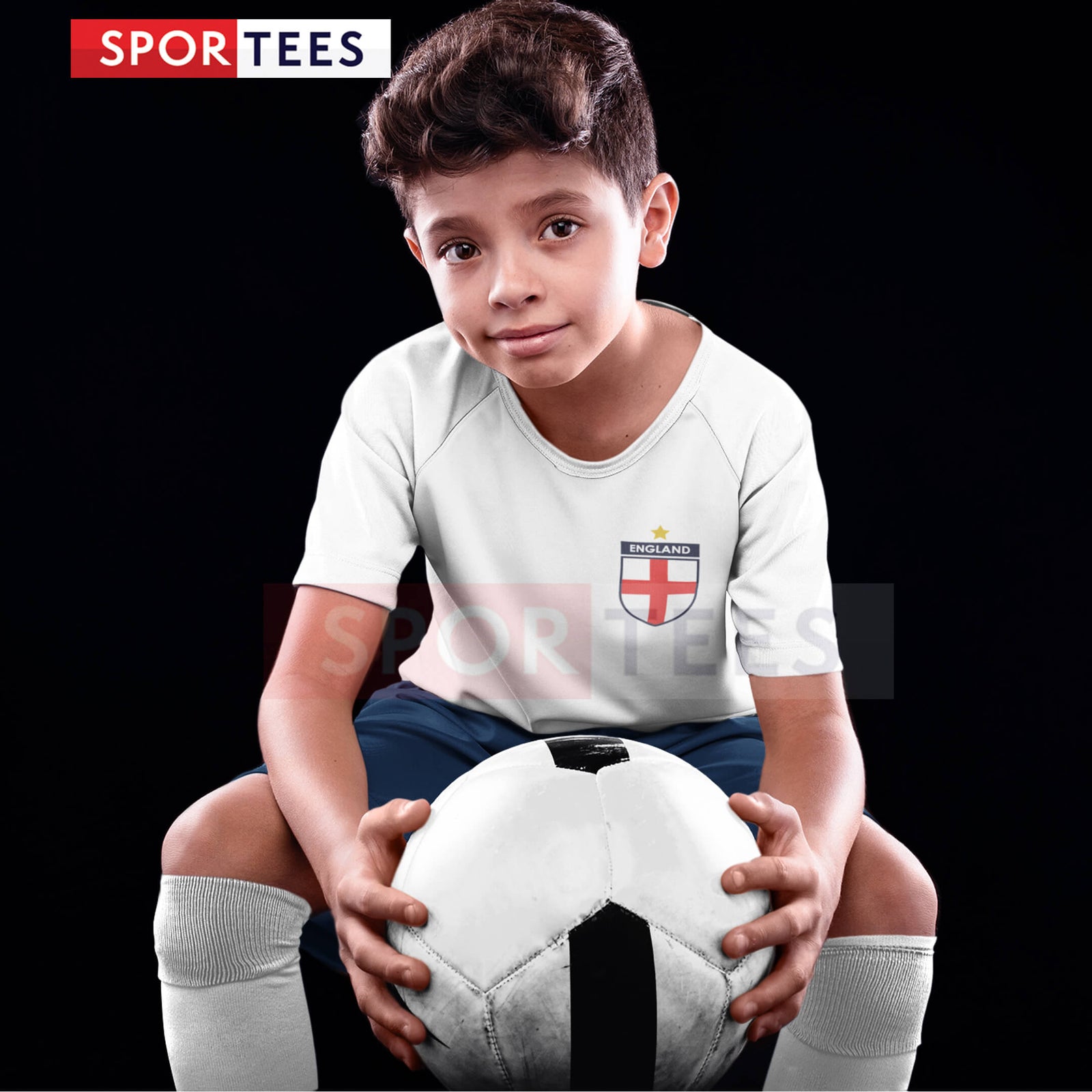 Personalised England Cup Style White & Navy Kit With Bag