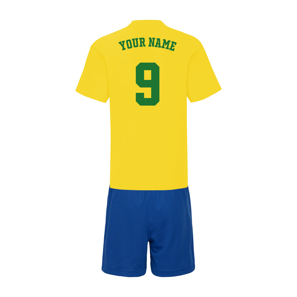 Personalised Brazil Style Yellow &amp; Blue Kit With Bag
