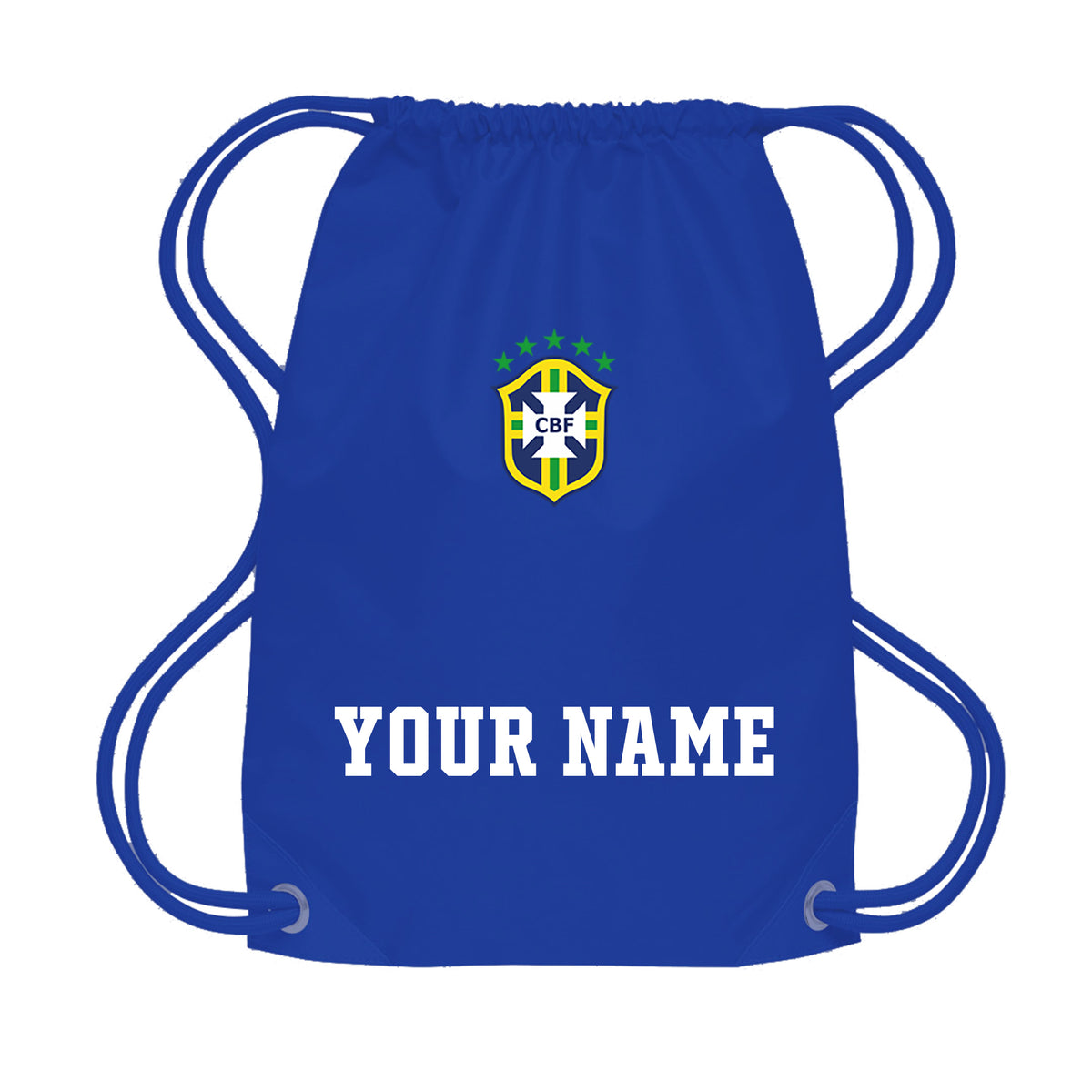 Personalised Brazil Style Blue &amp; White Away Kit With Bag