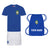 Personalised Brazil Style Blue & White Away Kit With Bag