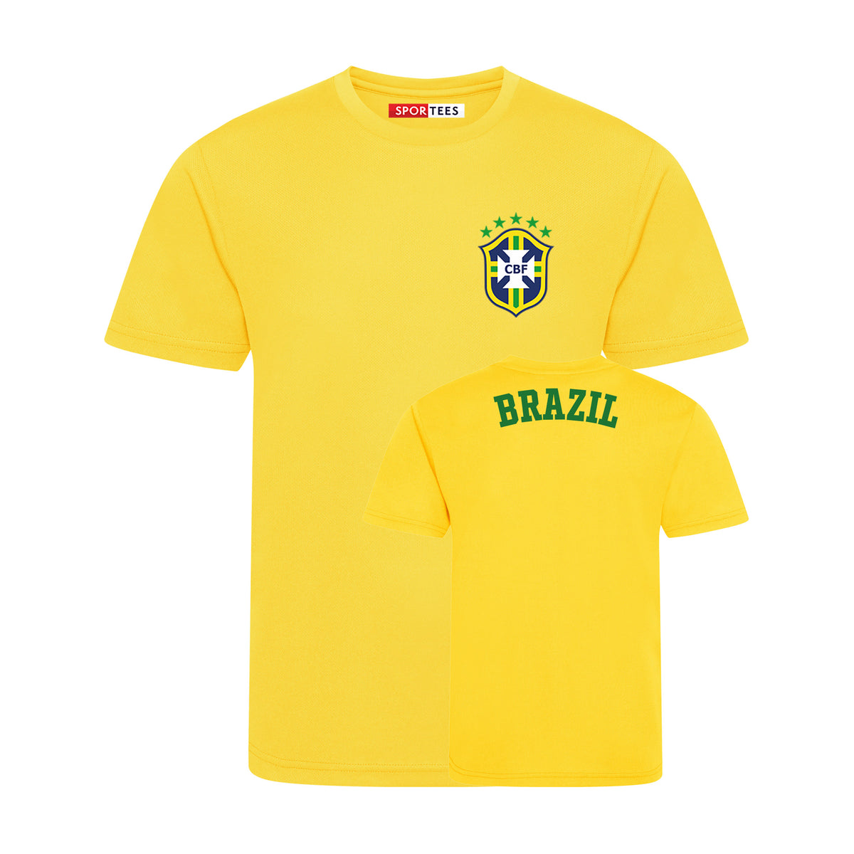 Childrens Brazil Style Yellow &amp; Green Home Shirt