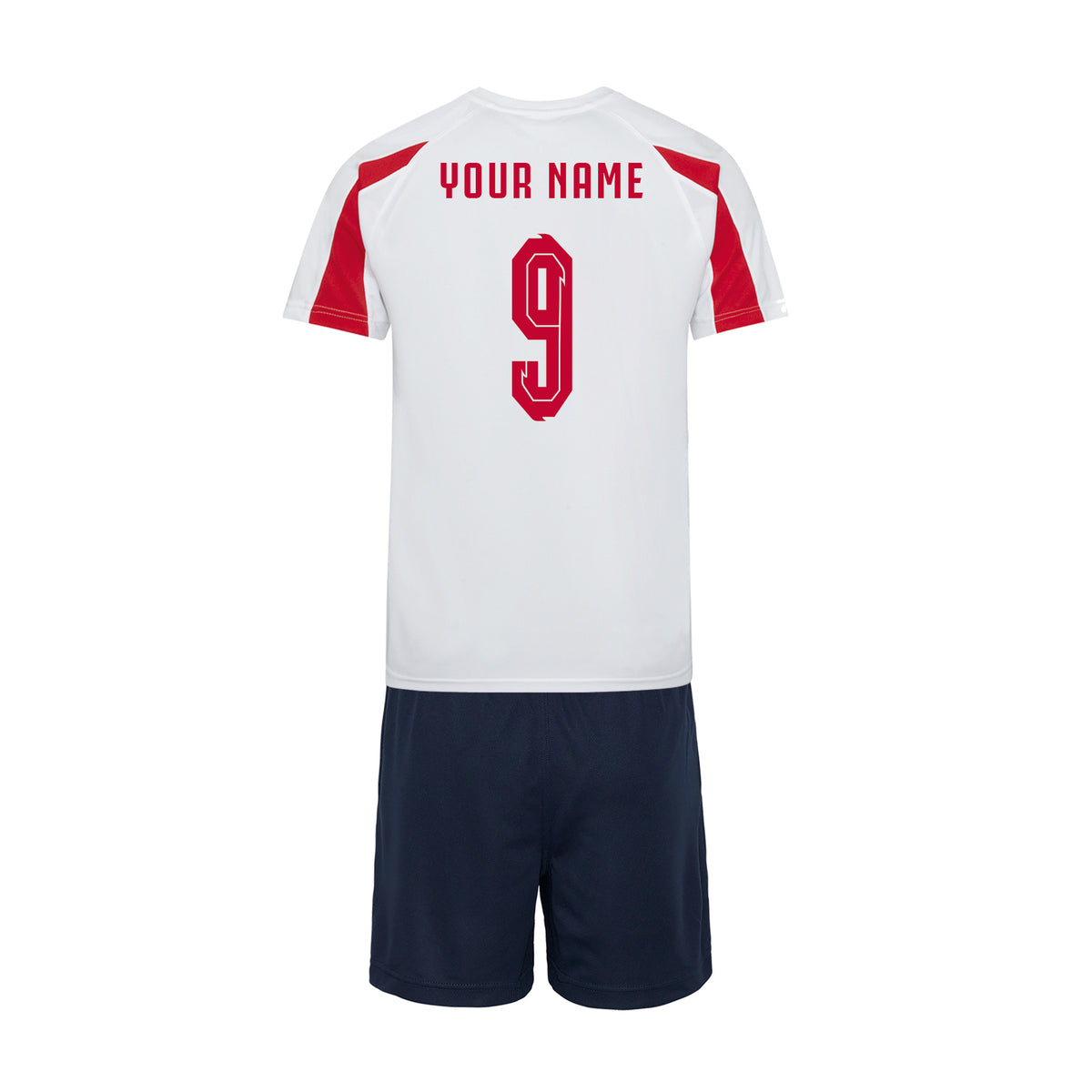 Personalised England Style Contrast Red, White &amp; Blue Bundle With Socks &amp; Bag