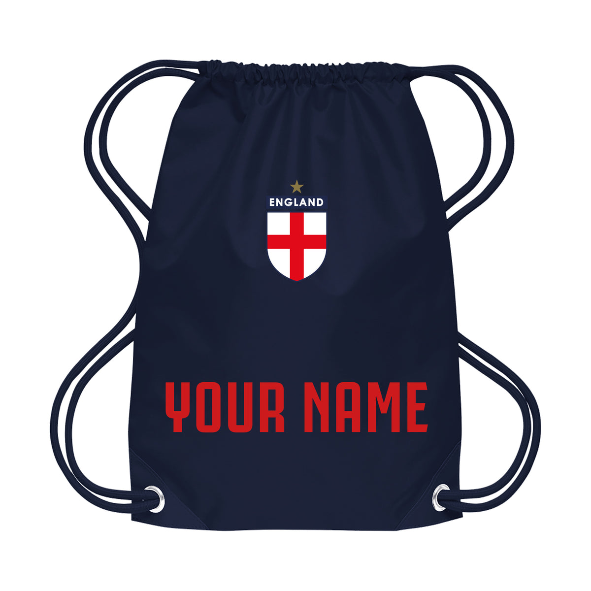 Personalised England Style White &amp; Navy Home Kit Bundle With Socks &amp; Bag