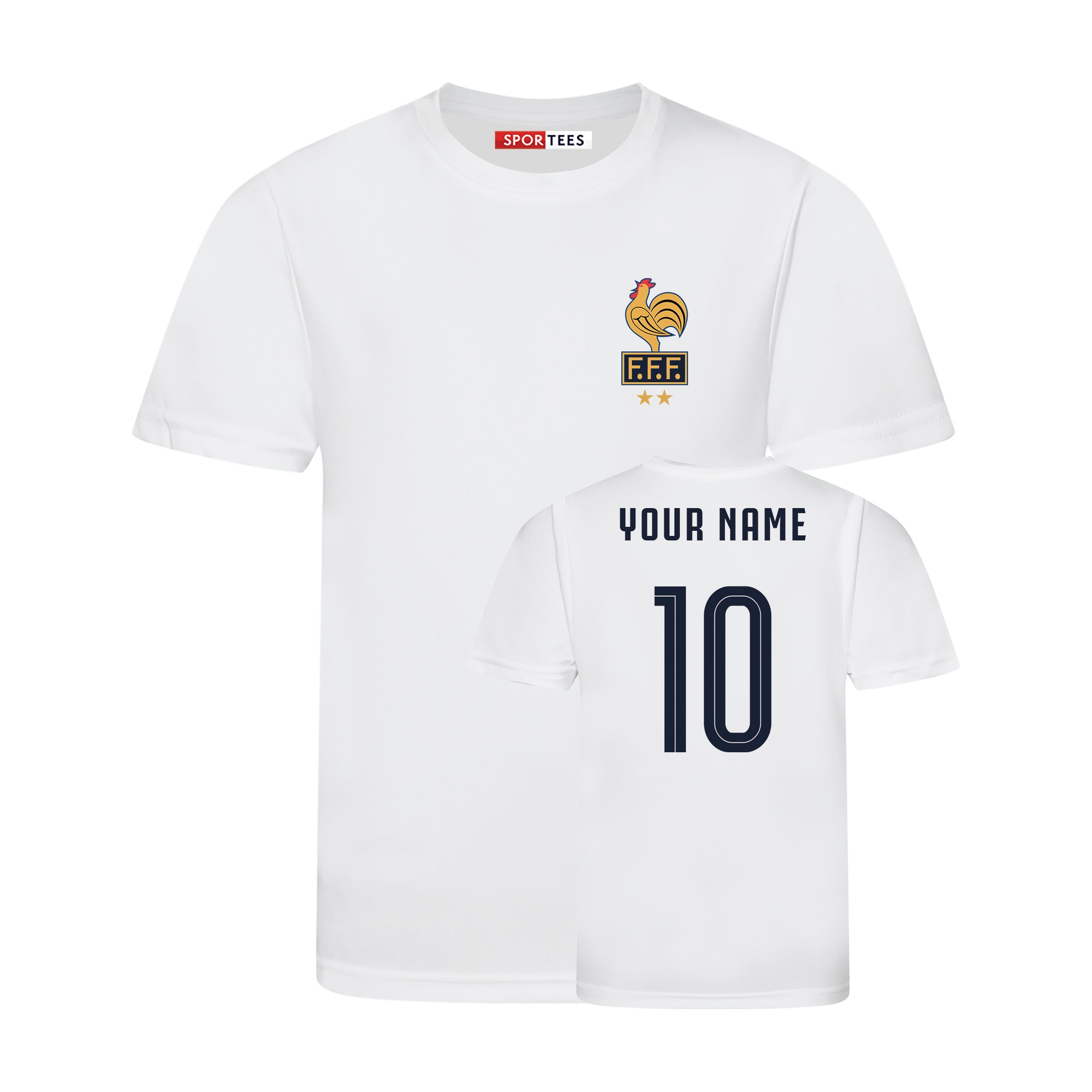 Personalised France Style White Away Shirt
