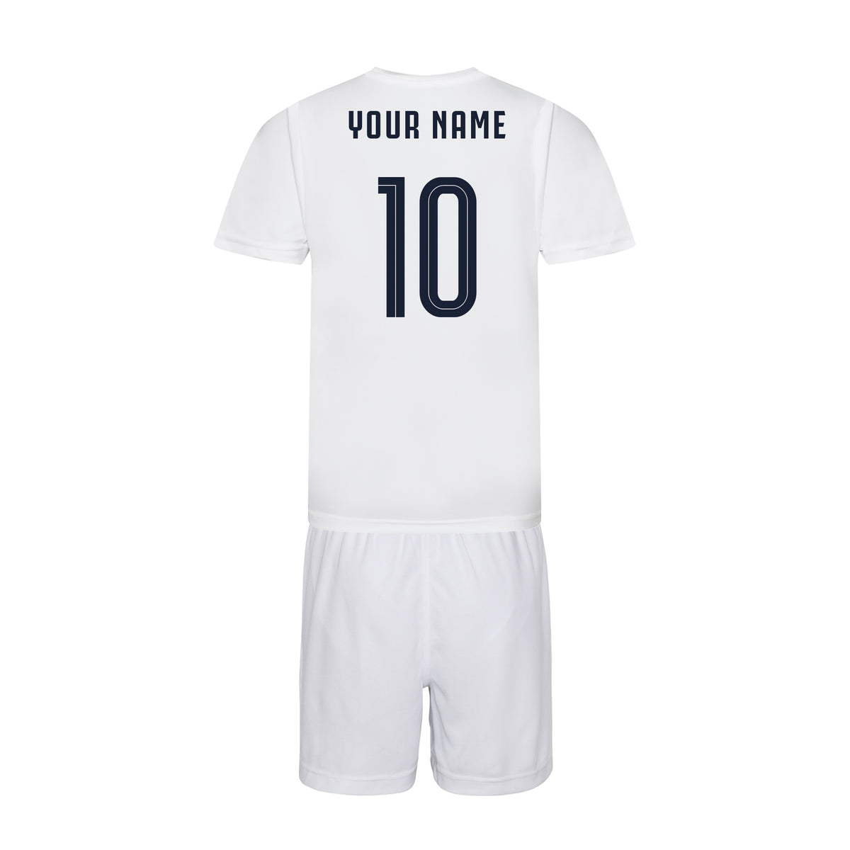 Personalised France Style All White Away Kit With Bag