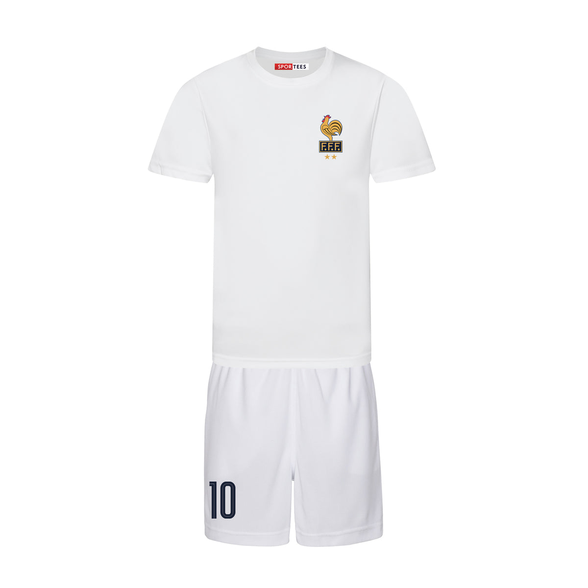 Personalised France Style All White Away Kit With Bag