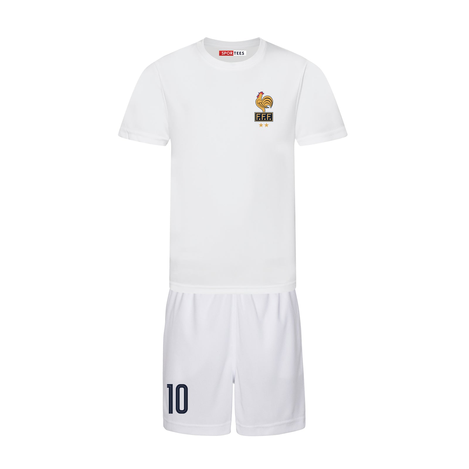 Personalised France Style All White Away Bundle With Socks & Bag