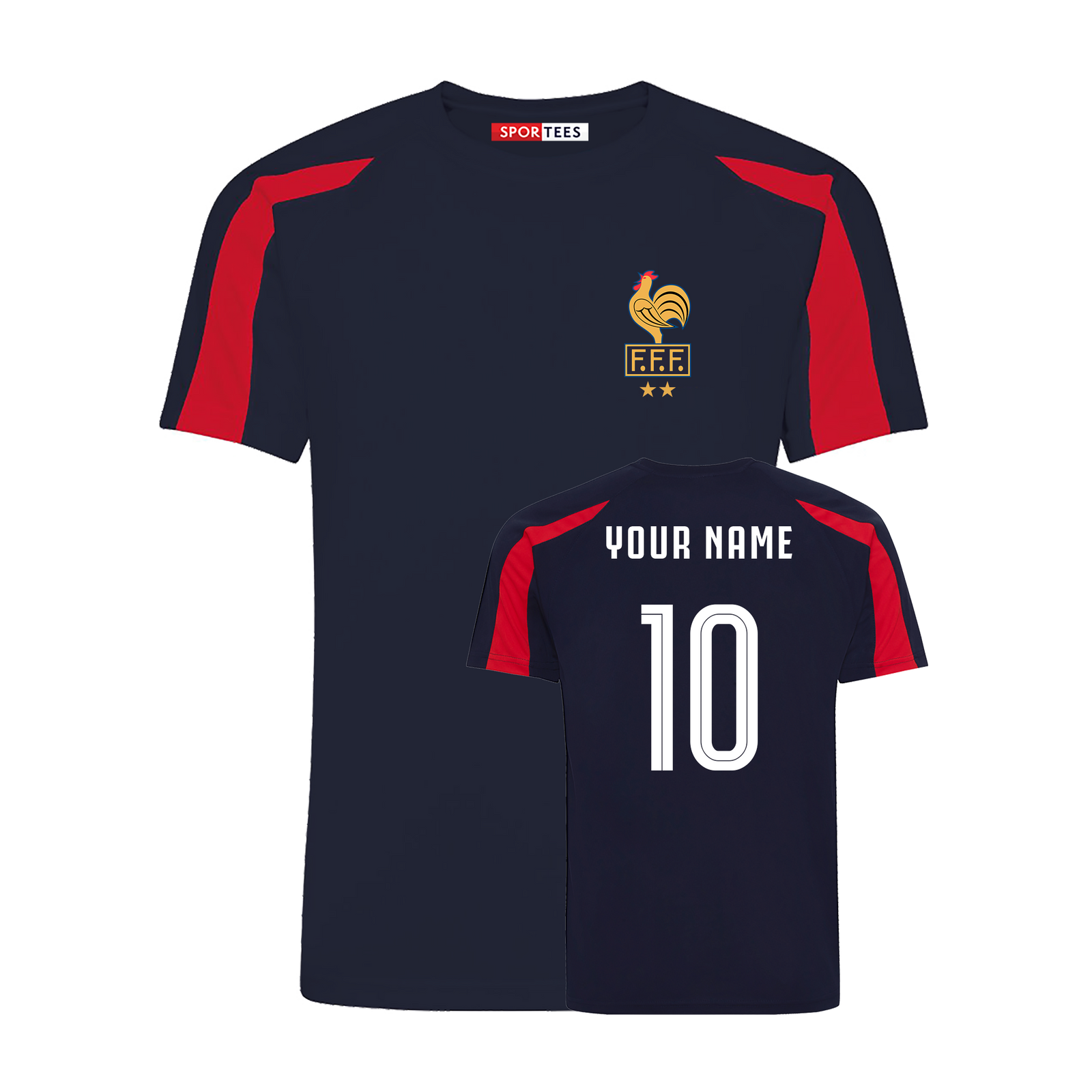 Personalised France Style Blue Contrast Home Shirt