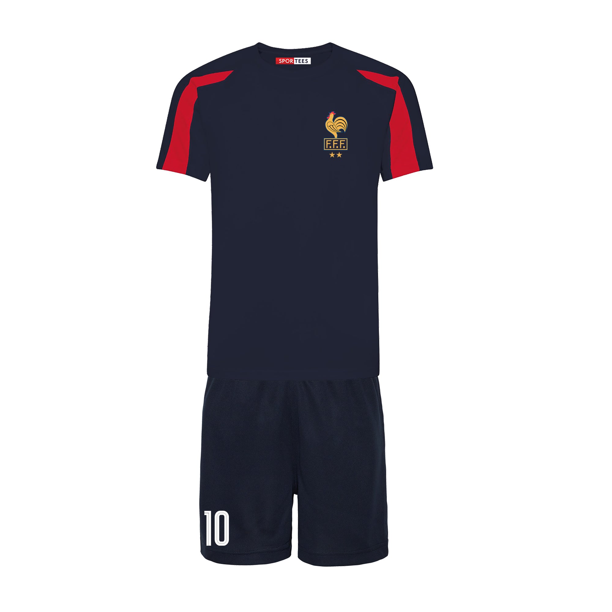 Personalised France Style Blue Contrast Home Kit With Bag