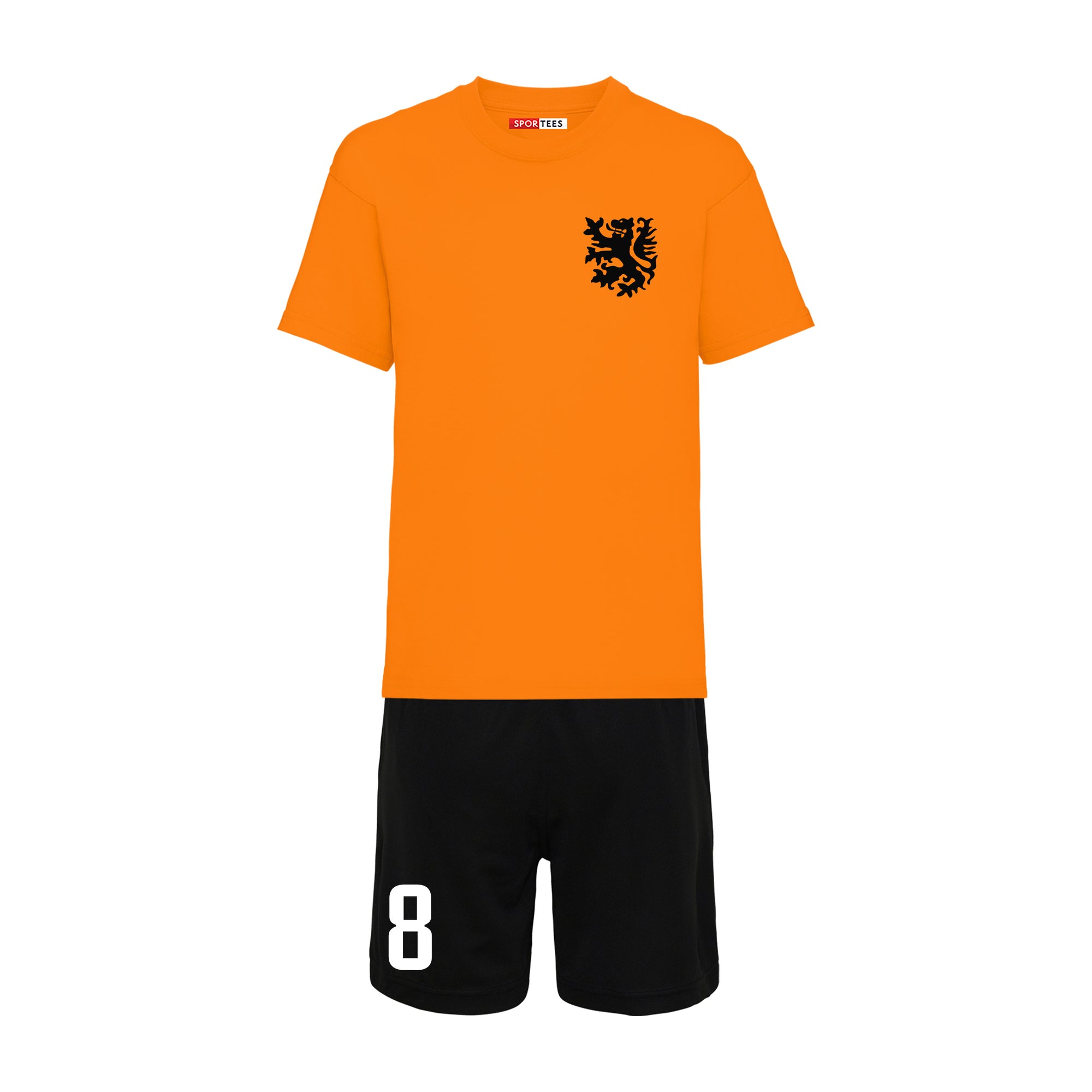 Personalised Holland Style Orange & Black Home Kit Bundle With Socks & Bag