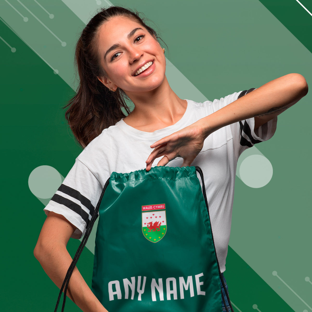 Personalised Wales Style Gym Bag