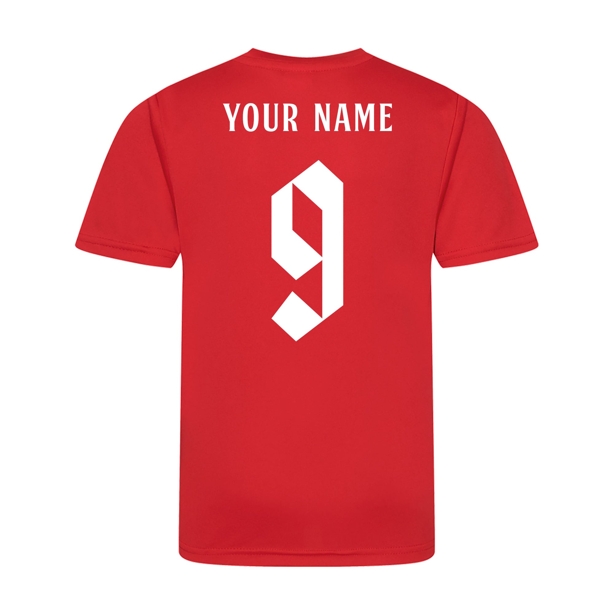 Personalised England Style Red & White Away Shirt