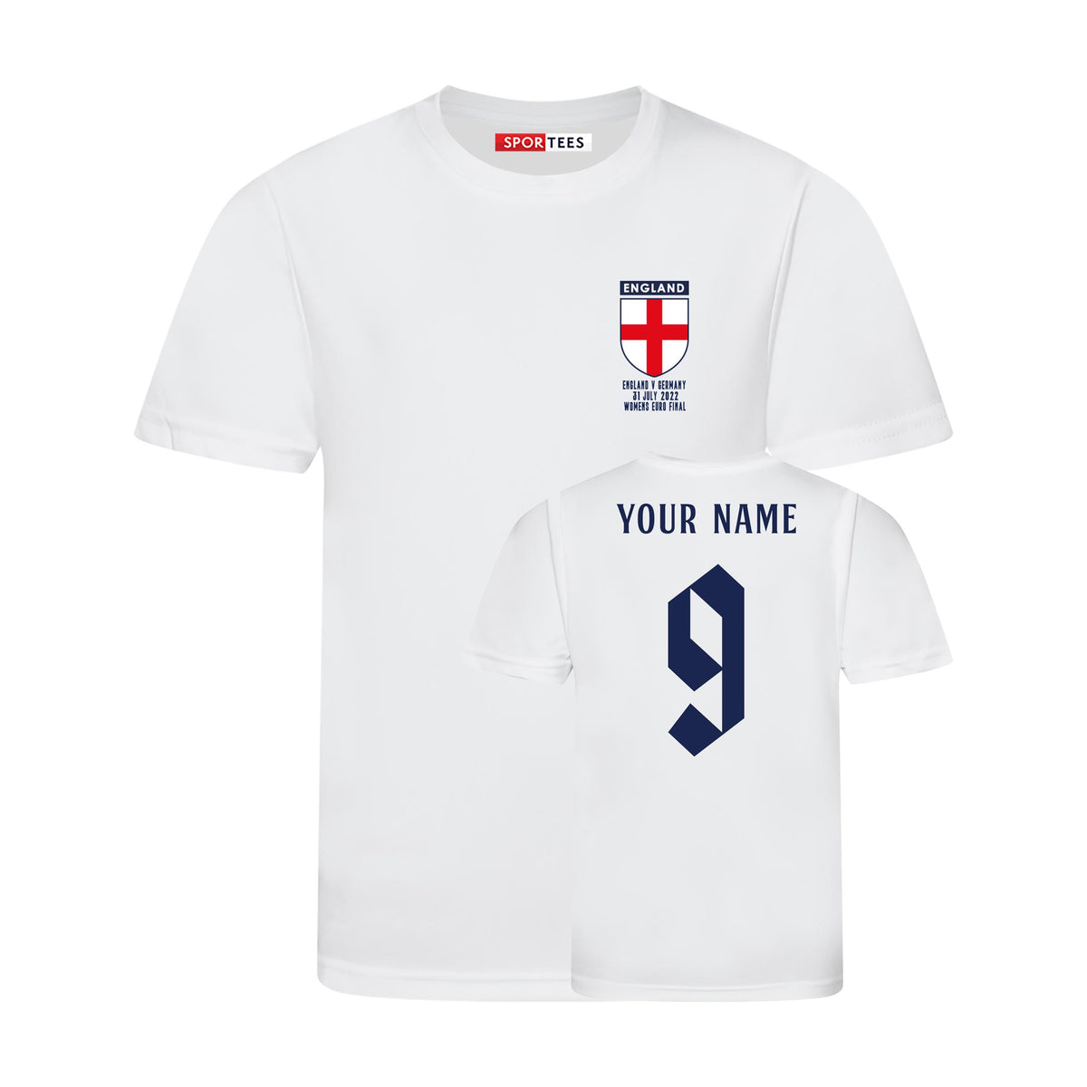 Personalised England Womens Style White Home Shirt