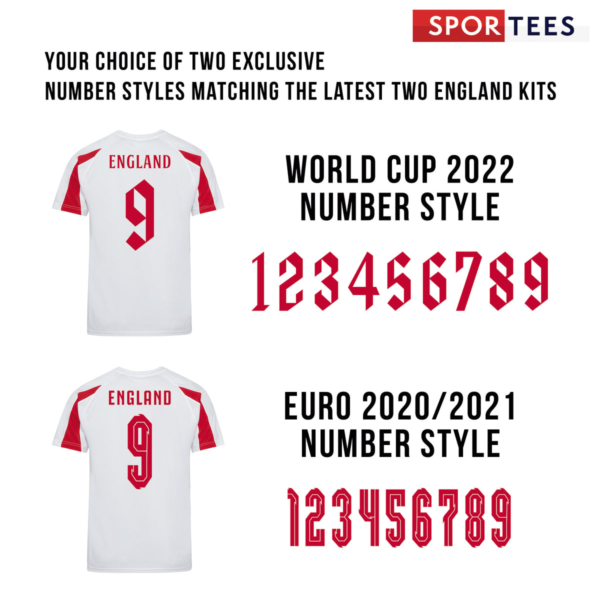 Personalised England Style White &amp; Red Contrast Home Shirt