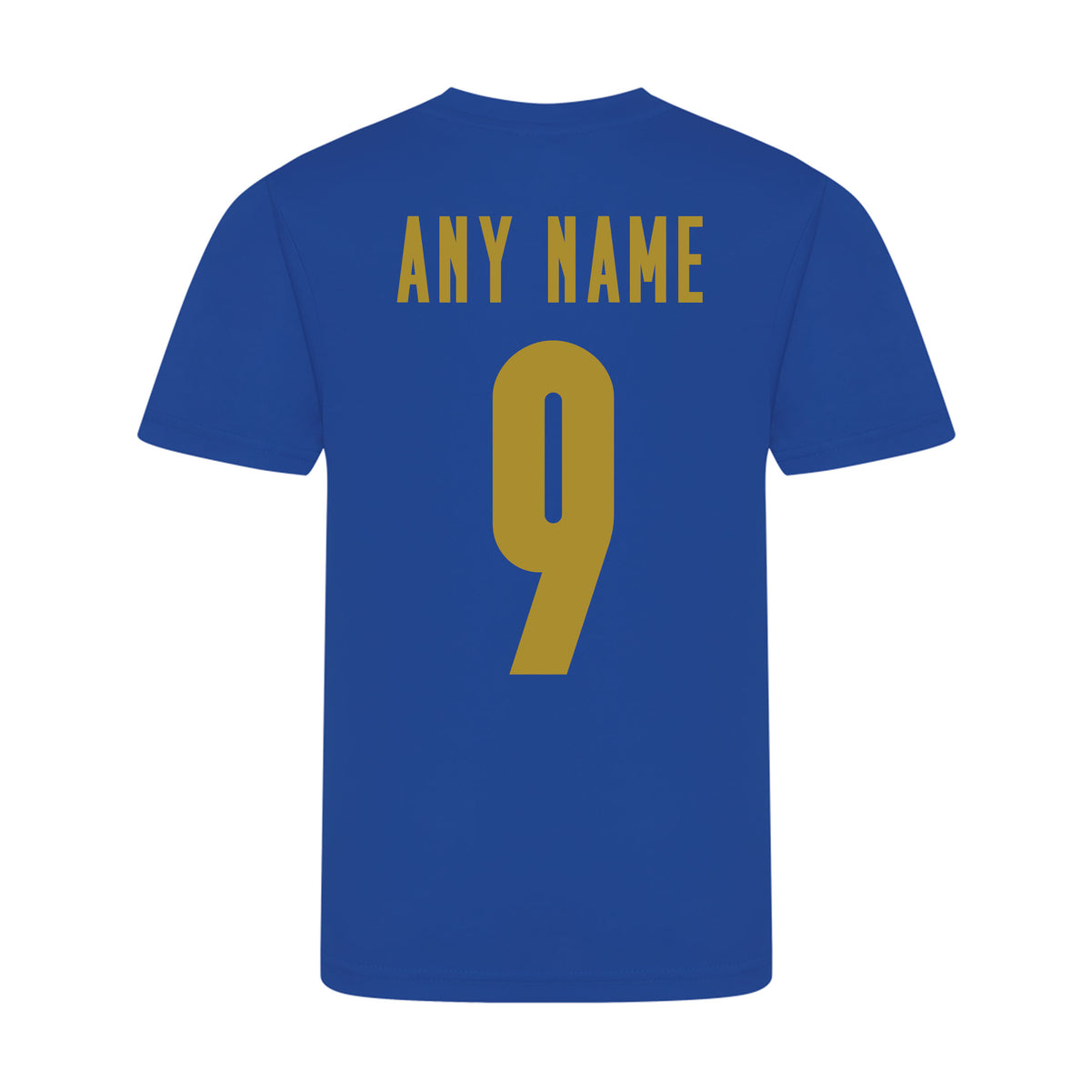 Personalised Italy Style Blue &amp; Gold Home Kit With Bag