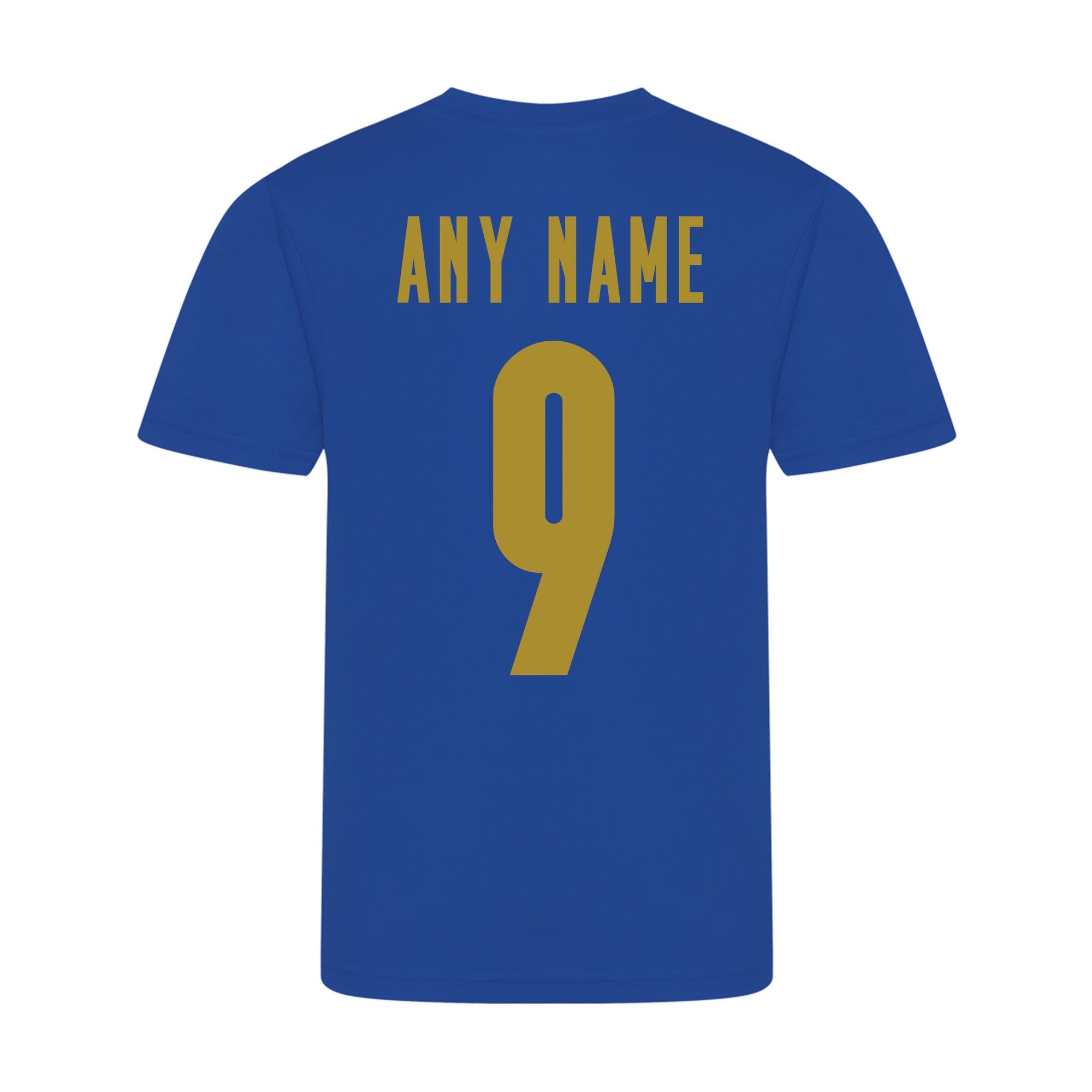 Personalised Italy Style Blue & Gold Home Shirt