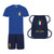 Personalised Italy Style Blue & Gold Home Kit With Bag