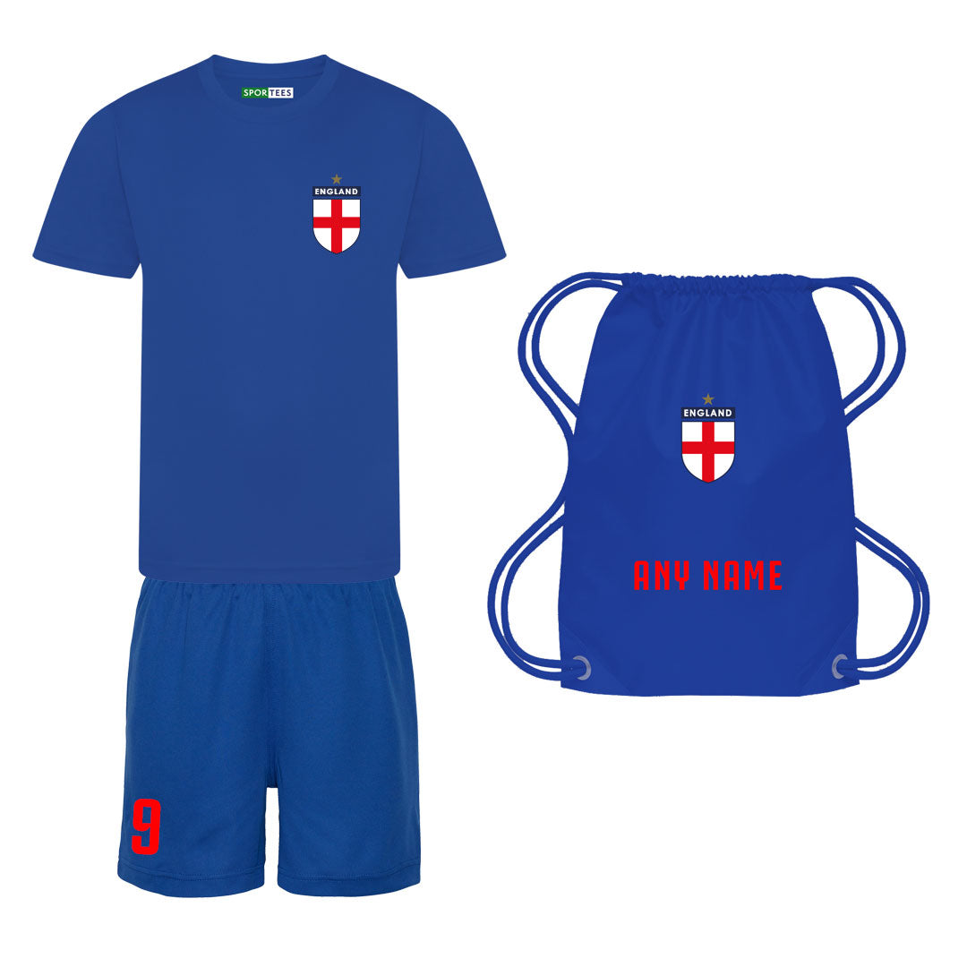 Personalised England Style Royal Blue 3rd Kit With Bag