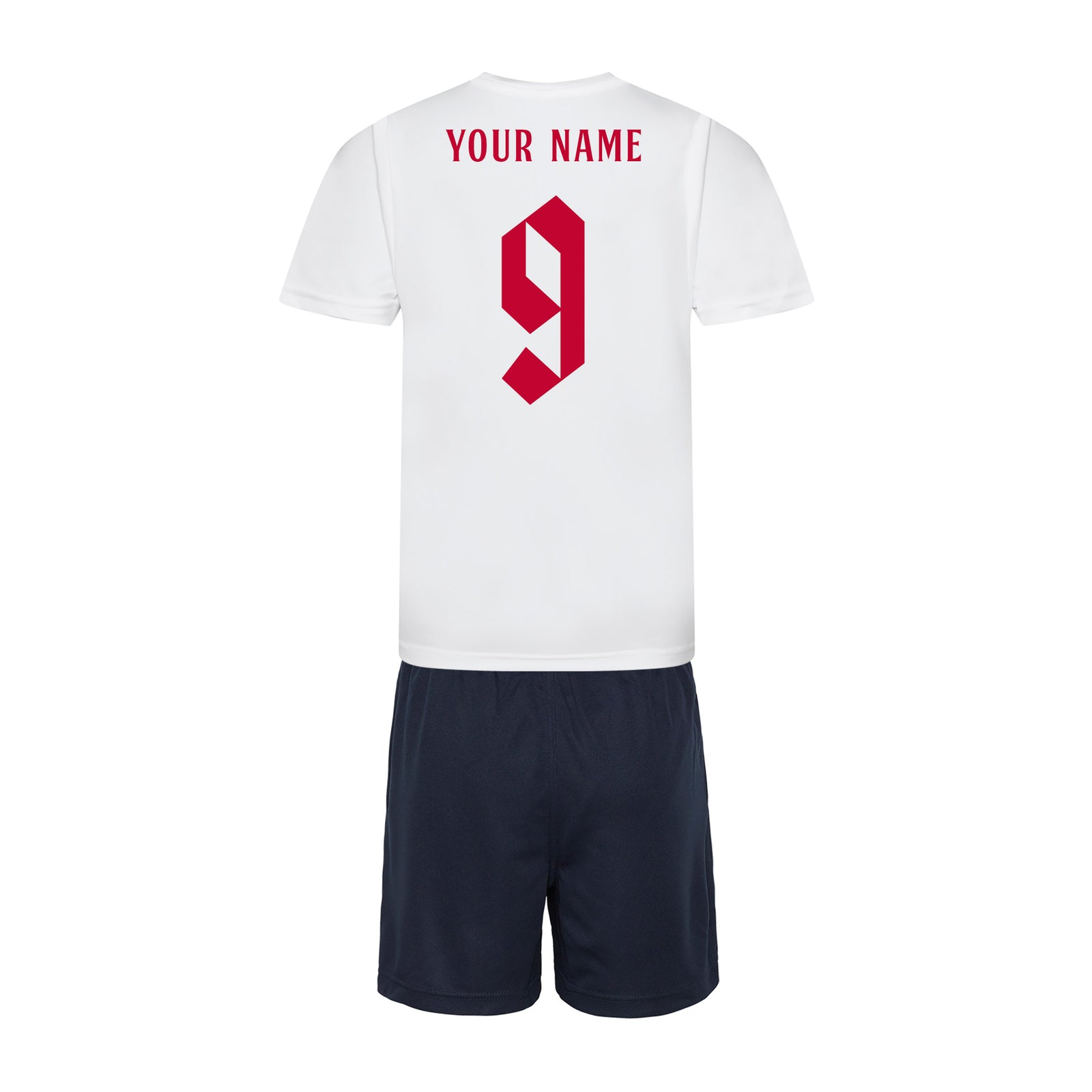Personalised England Style White & Navy Home Kit With Bag