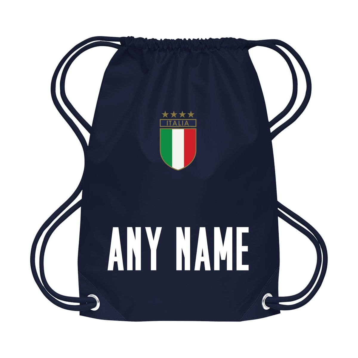 Personalised Italy Style White &amp; Navy Away Kit With Bag